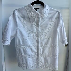 NWOT Saks Fifth Avenue Eyelet White Blouse